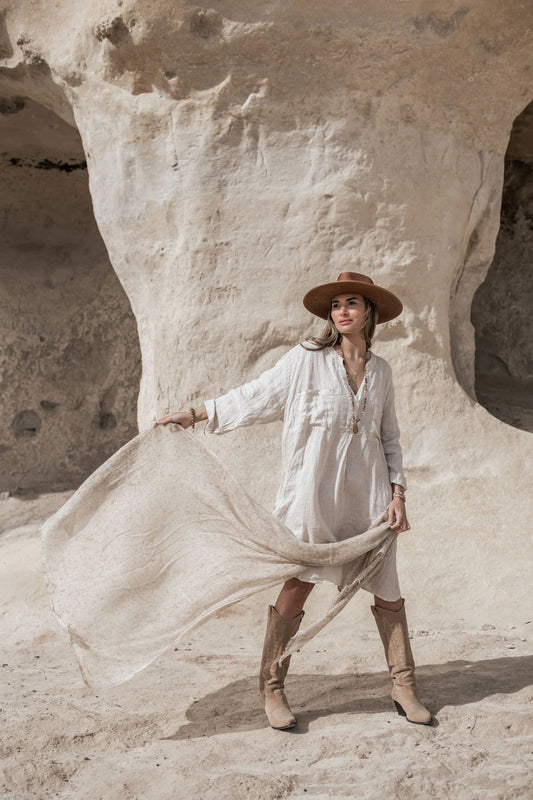 BELMONT Leinenkaftan, Sand