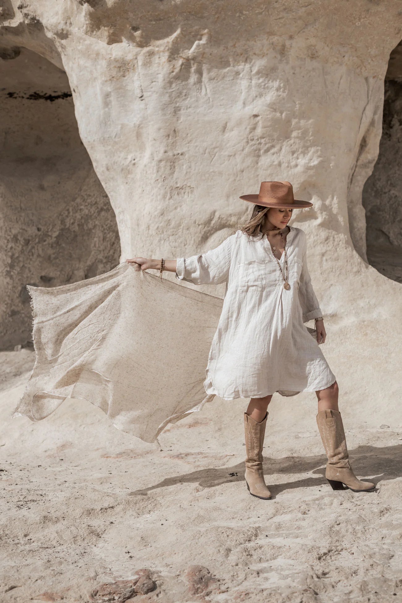 BELMONT Leinenkaftan, Sand