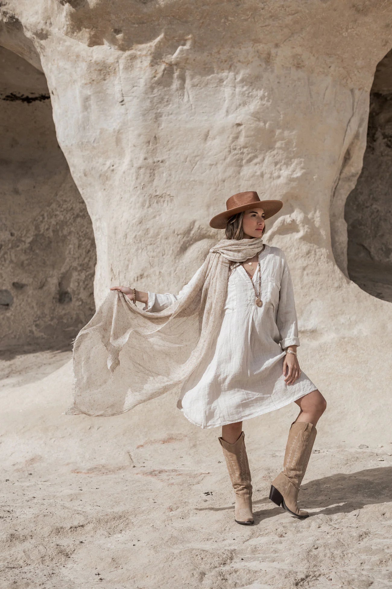 BELMONT Leinenkaftan, Sand