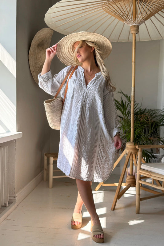 BELMONT Leinenkaftan, beige gestreift