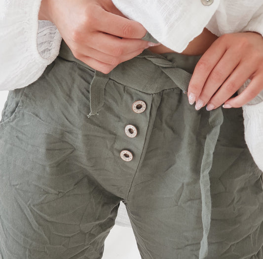 PERFECT BUTTON JOGGER - Hose green