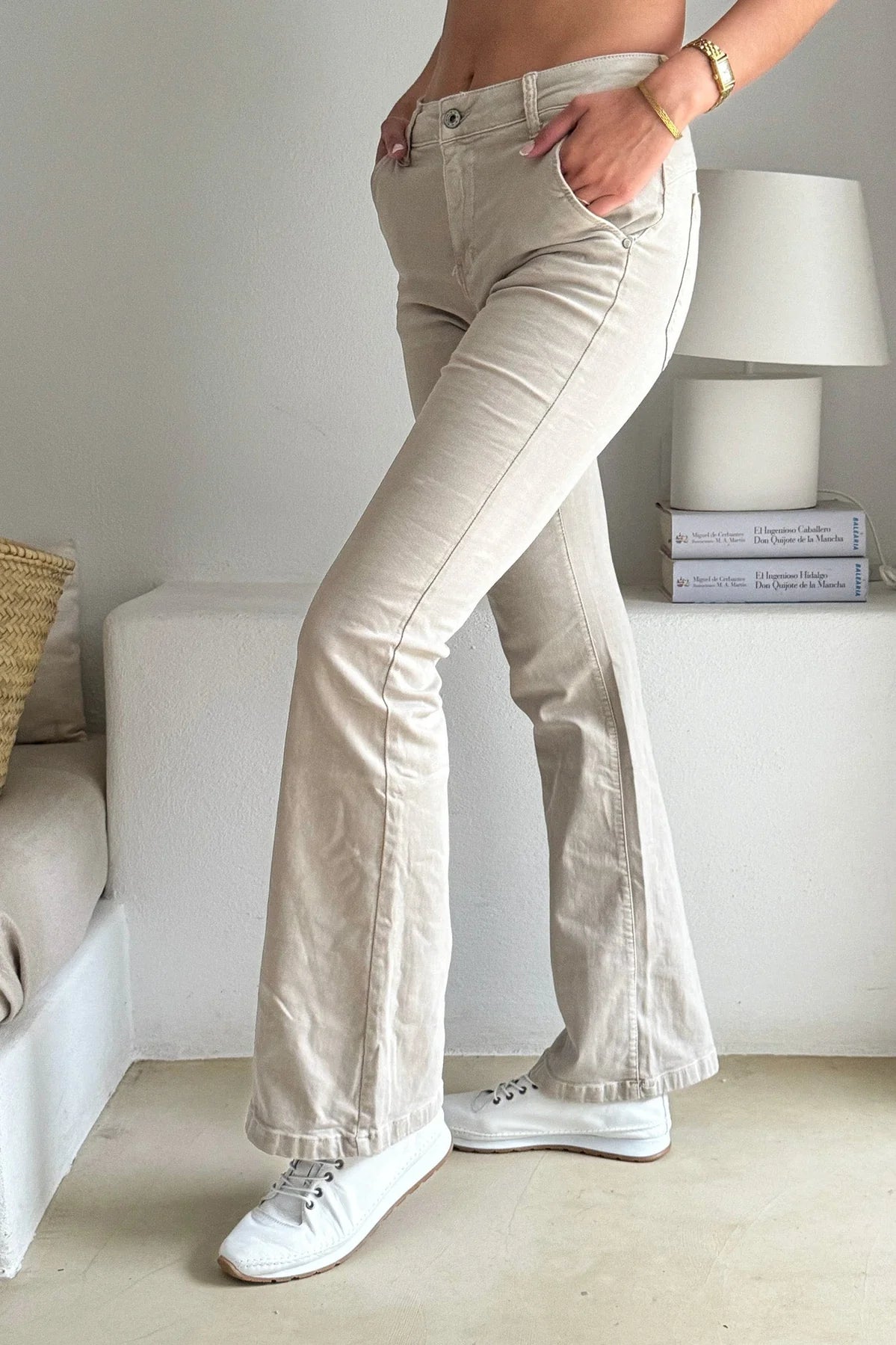 CASUAL BOOTCUT JEANS BEIGE