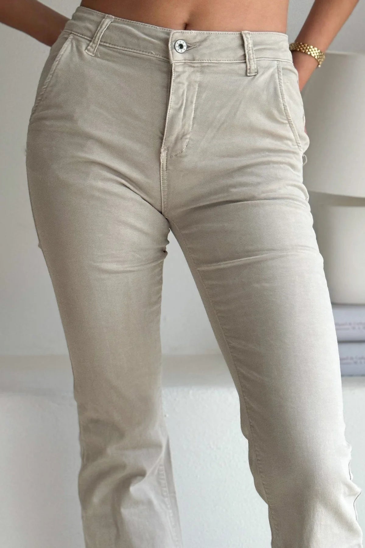 CASUAL BOOTCUT JEANS BEIGE