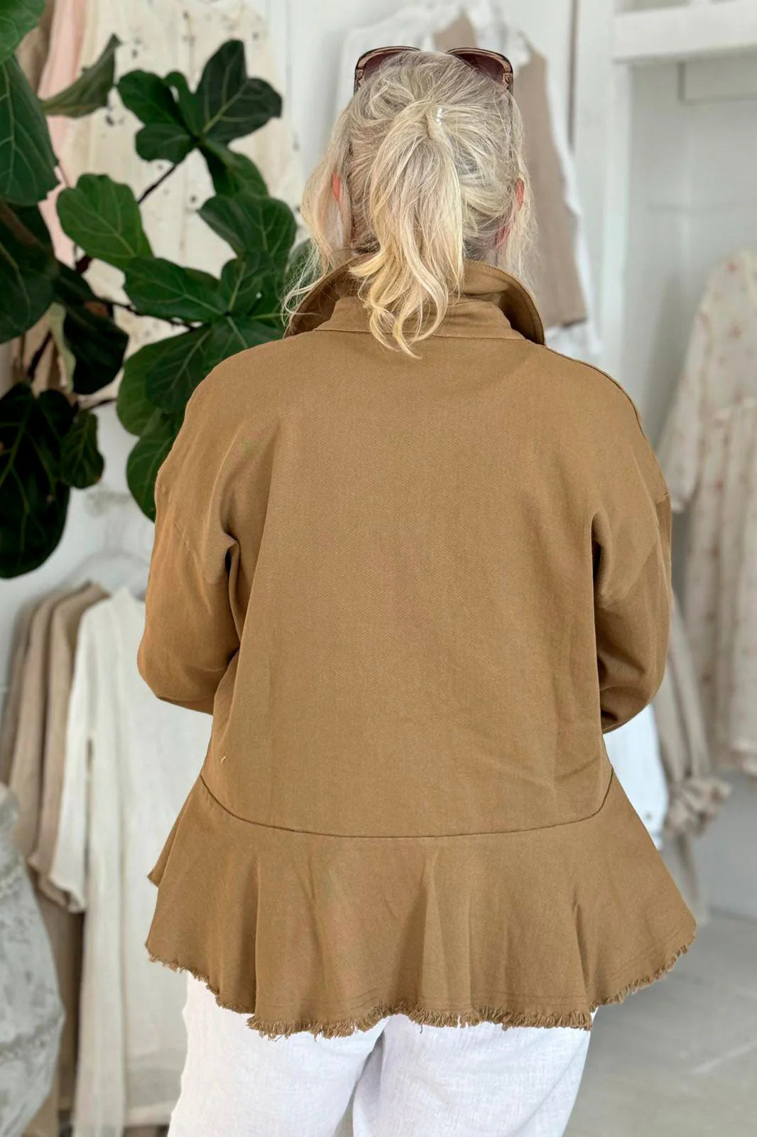 ELLISON JACKET SAVANNA, sommerliche Baumwolle Jacke im Stil einer Jeansjacke