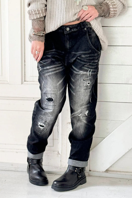 OPEN YOUR HEART JEANS - grey denim (black)