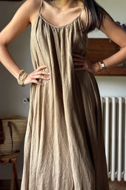 PALMANOVA LEINEN KLEID, Savanna