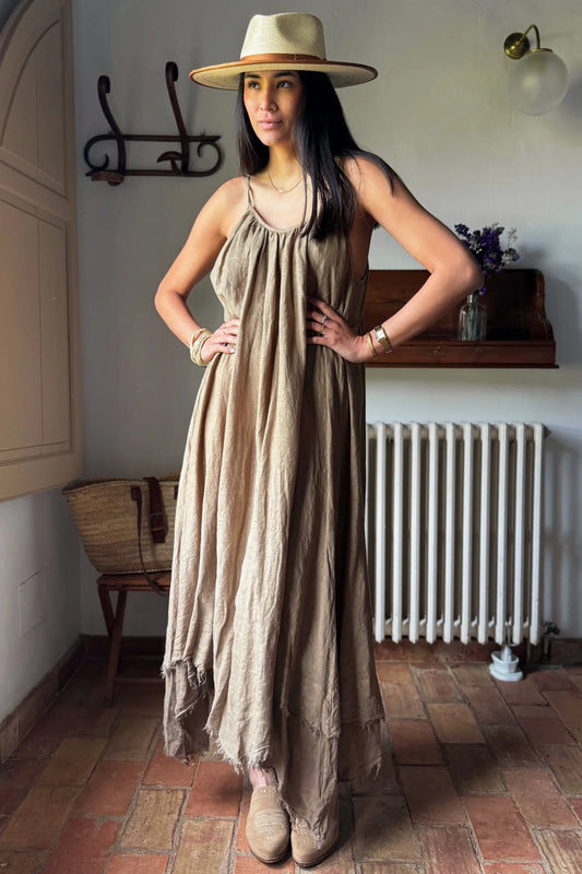 PALMANOVA LEINEN KLEID, Savanna