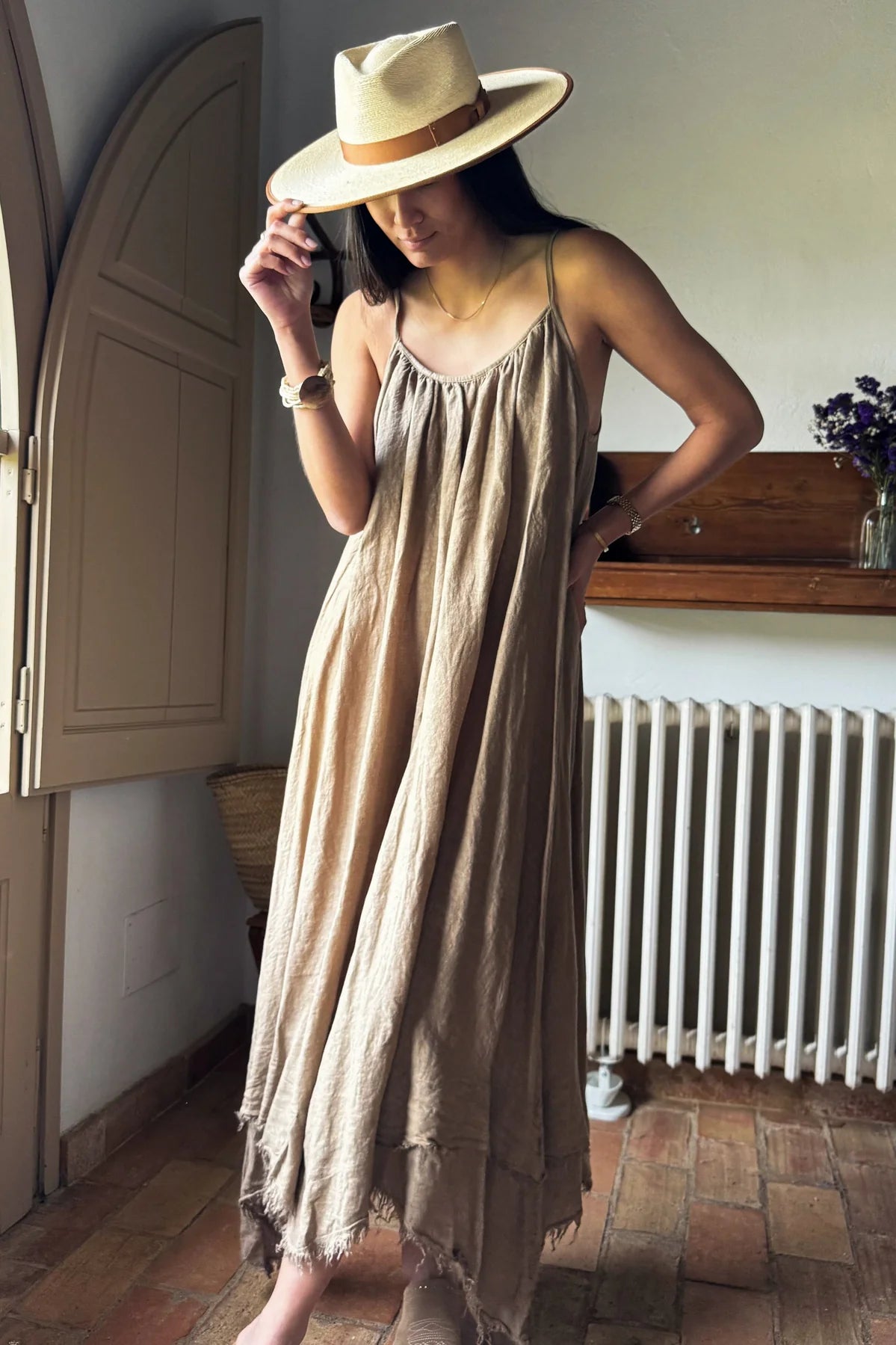 PALMANOVA LEINEN KLEID, Savanna