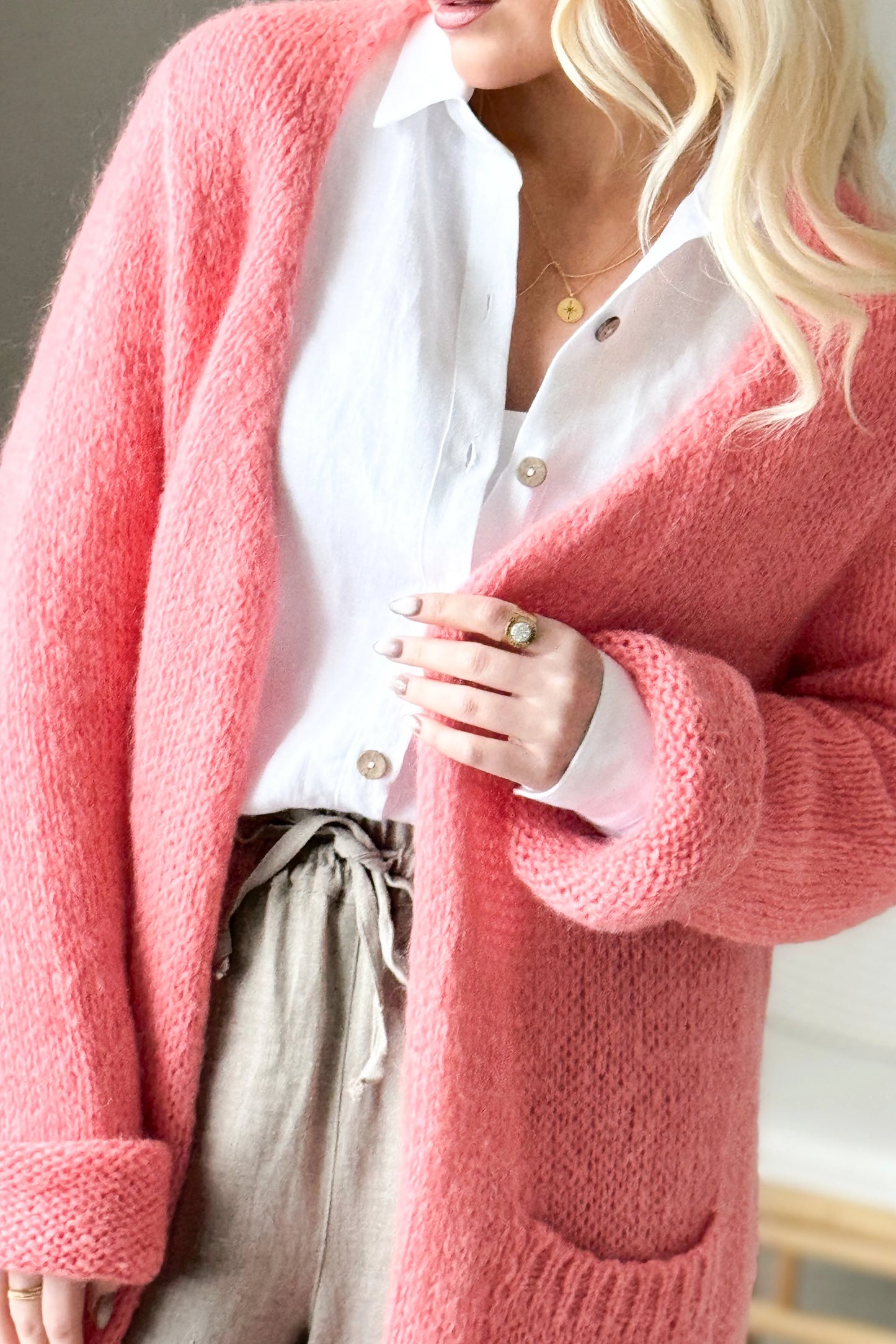 SLOWLY MORNING CARDIGAN - Peach Spritz