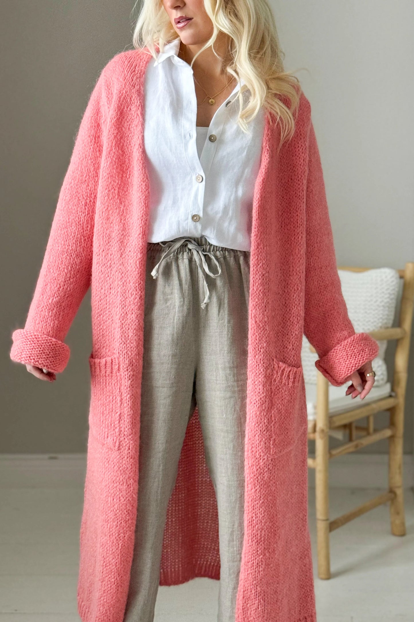 SLOWLY MORNING CARDIGAN - Peach Spritz