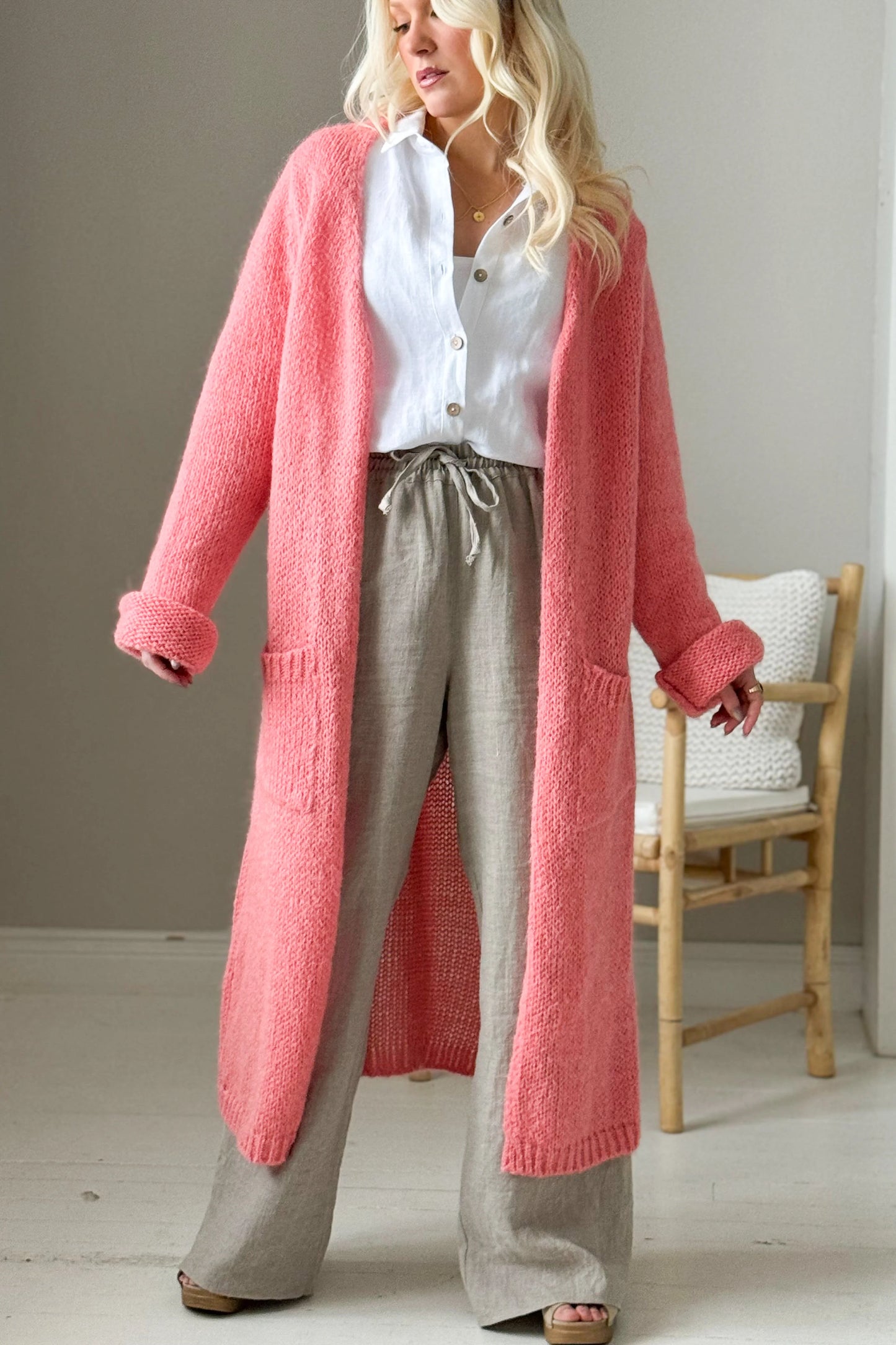 SLOWLY MORNING CARDIGAN - Peach Spritz