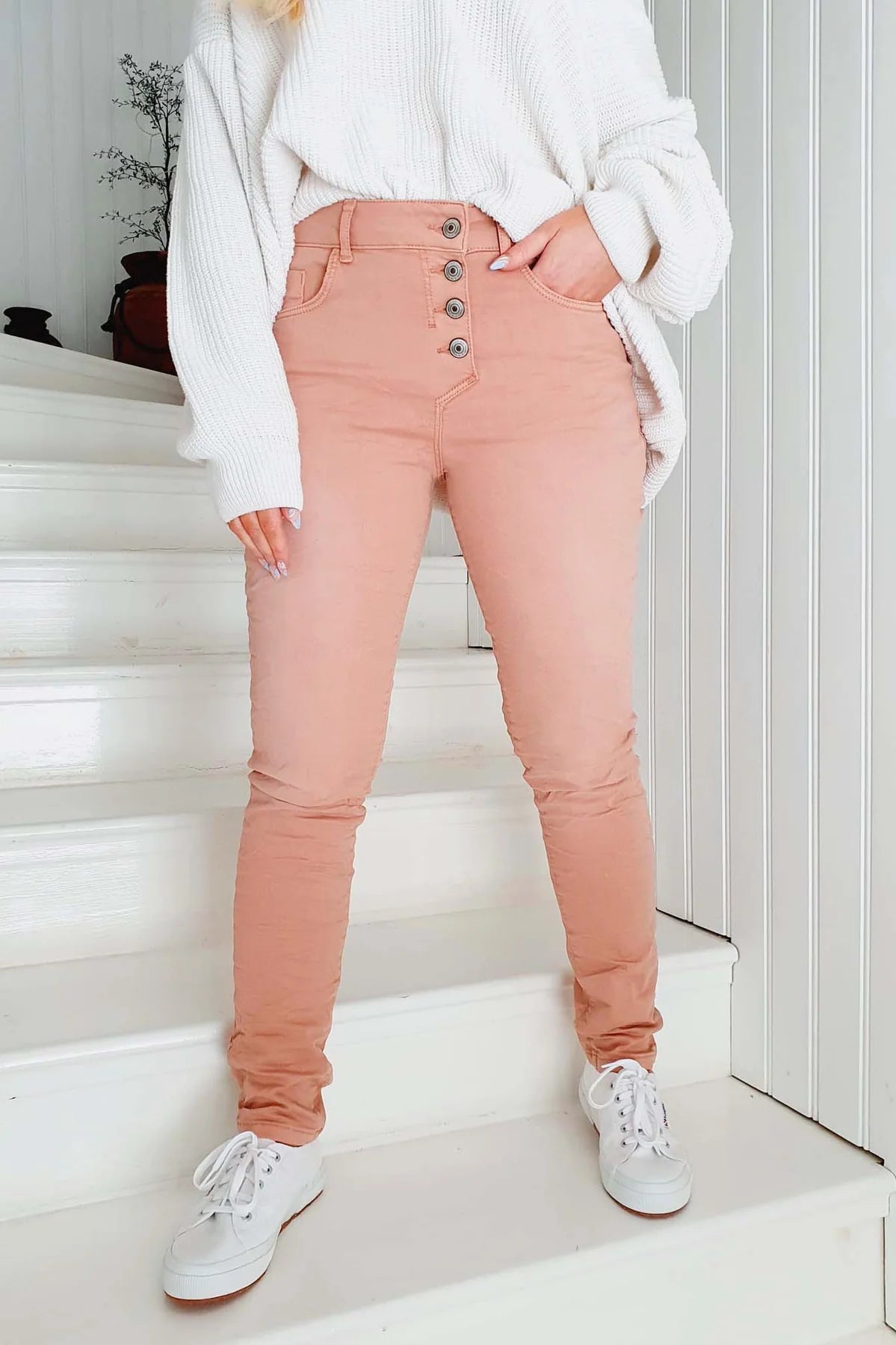 SUPER COMFY JEANS, BLUSH PINK