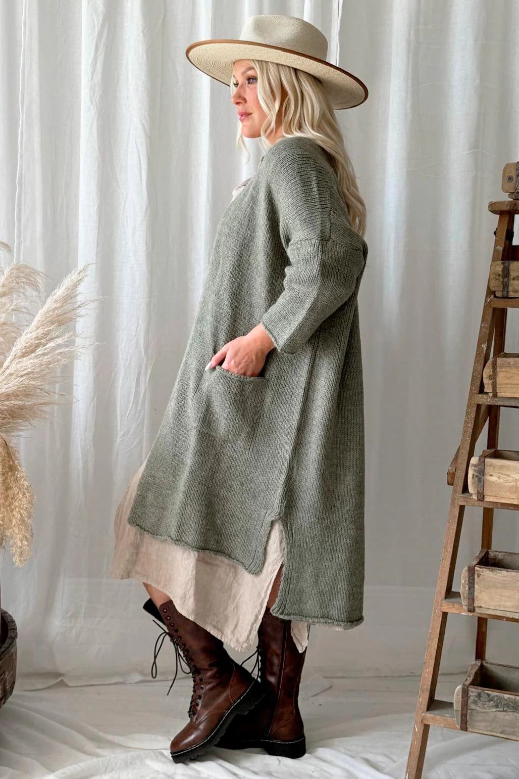 WILONA CARDIGAN - SAGE GREEN SET