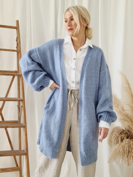 CHESTNUT CARDIGAN BLUE INDIGO
