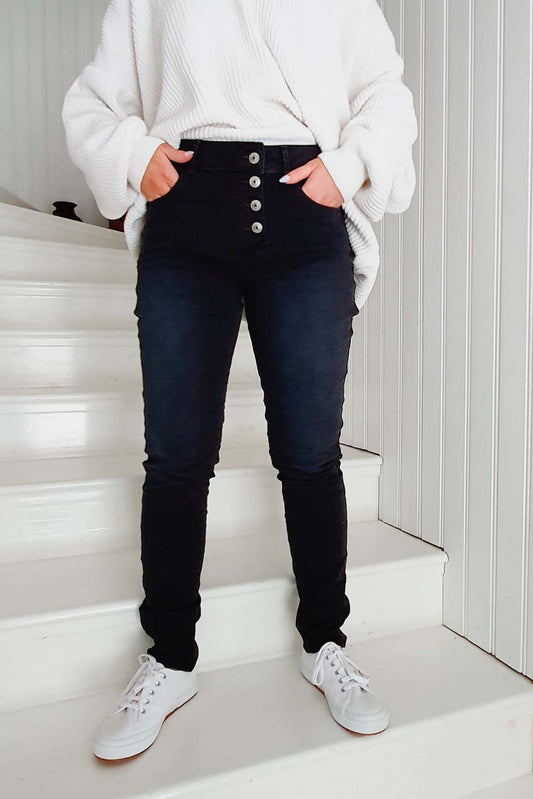 SUPER COMFY JEANS, BLACK