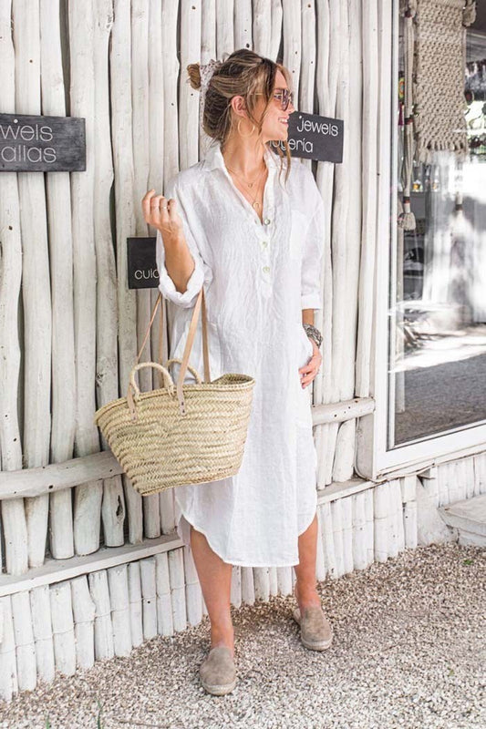 PAPAYA LEINEN-TUNIKA White