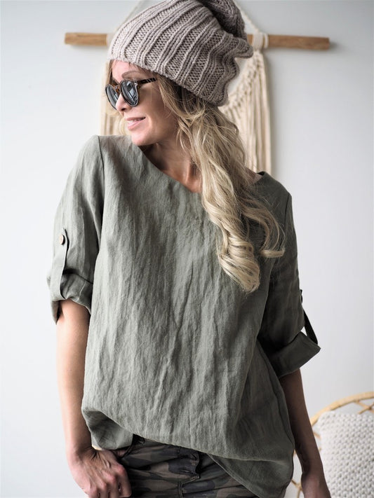 LIGHTHOUSE LEINEN BLUSE