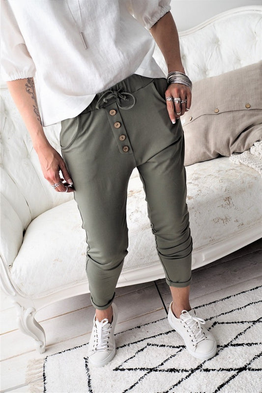 BAMBOO BUTTON JOGGERS-HOSE