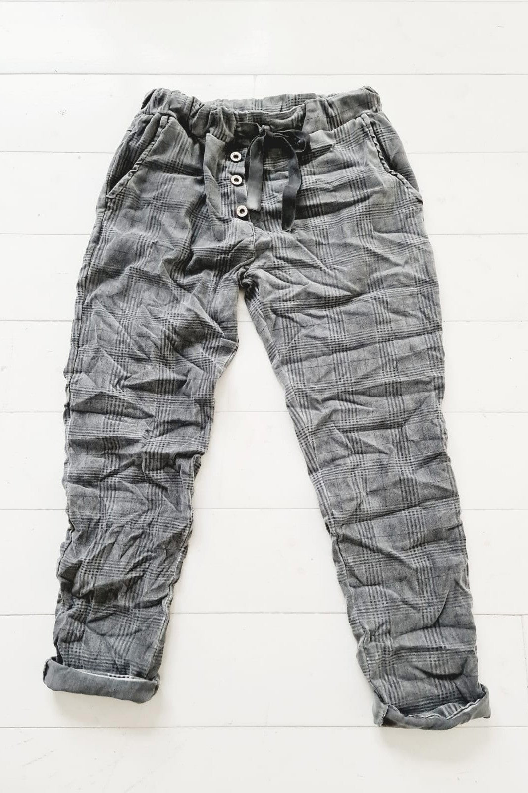 VELVET JOGGER CHECK - Hose