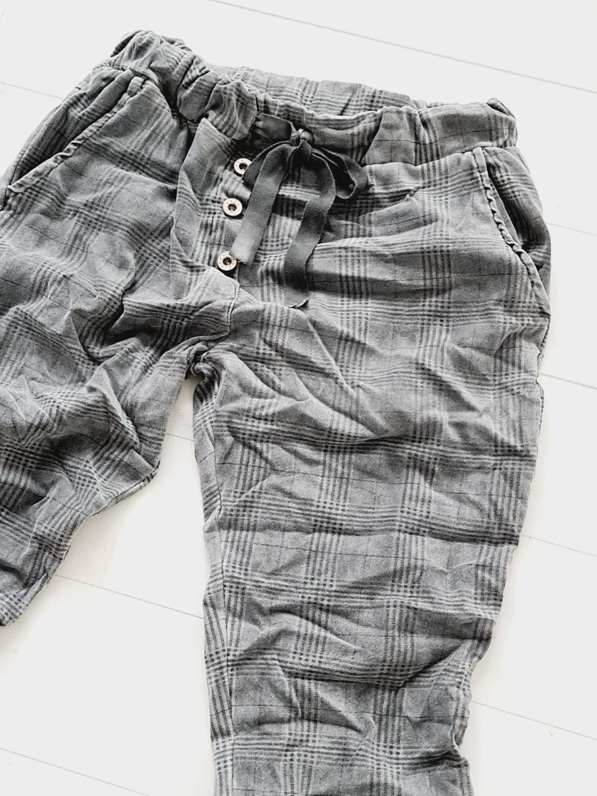 VELVET JOGGER CHECK - Hose