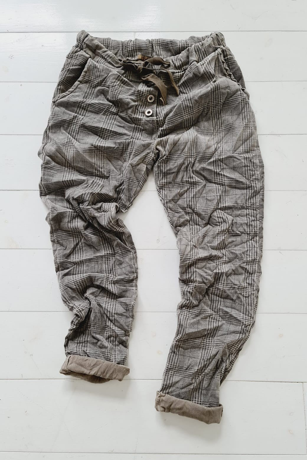 VELVET JOGGER CHECK - Hose