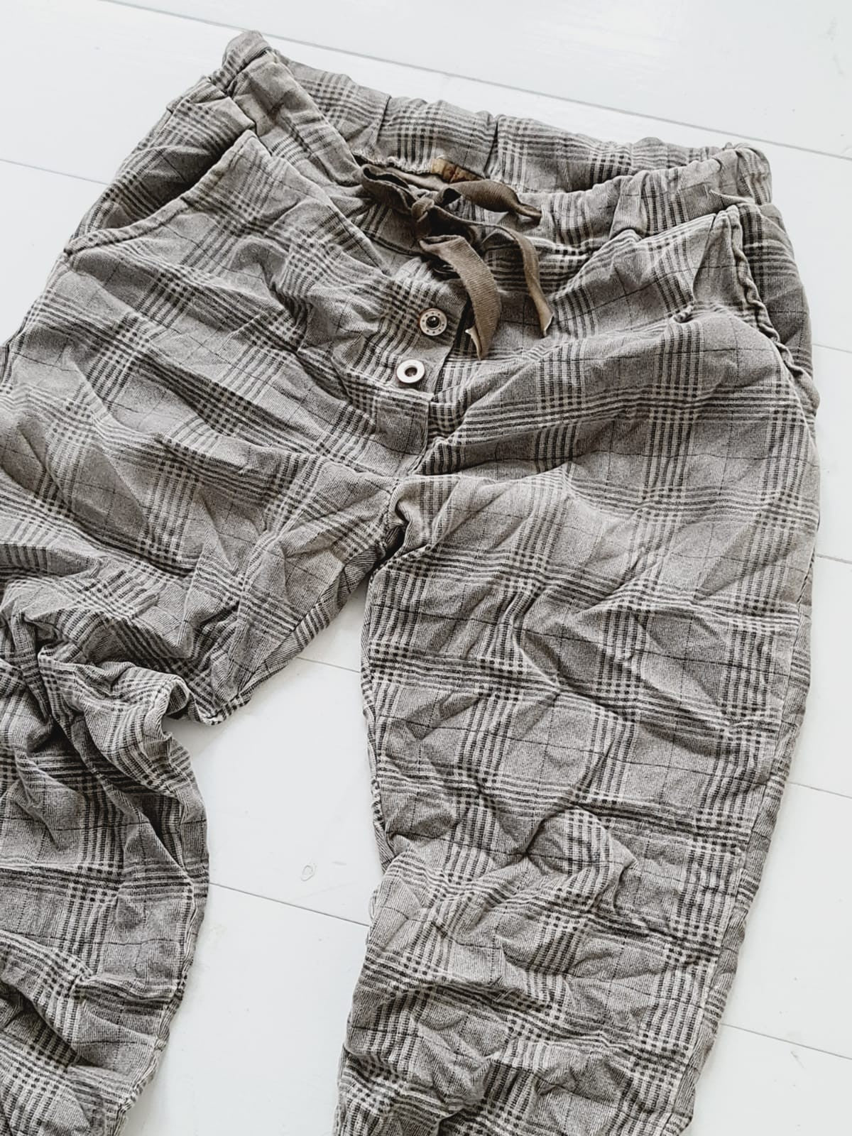 VELVET JOGGER CHECK - Hose