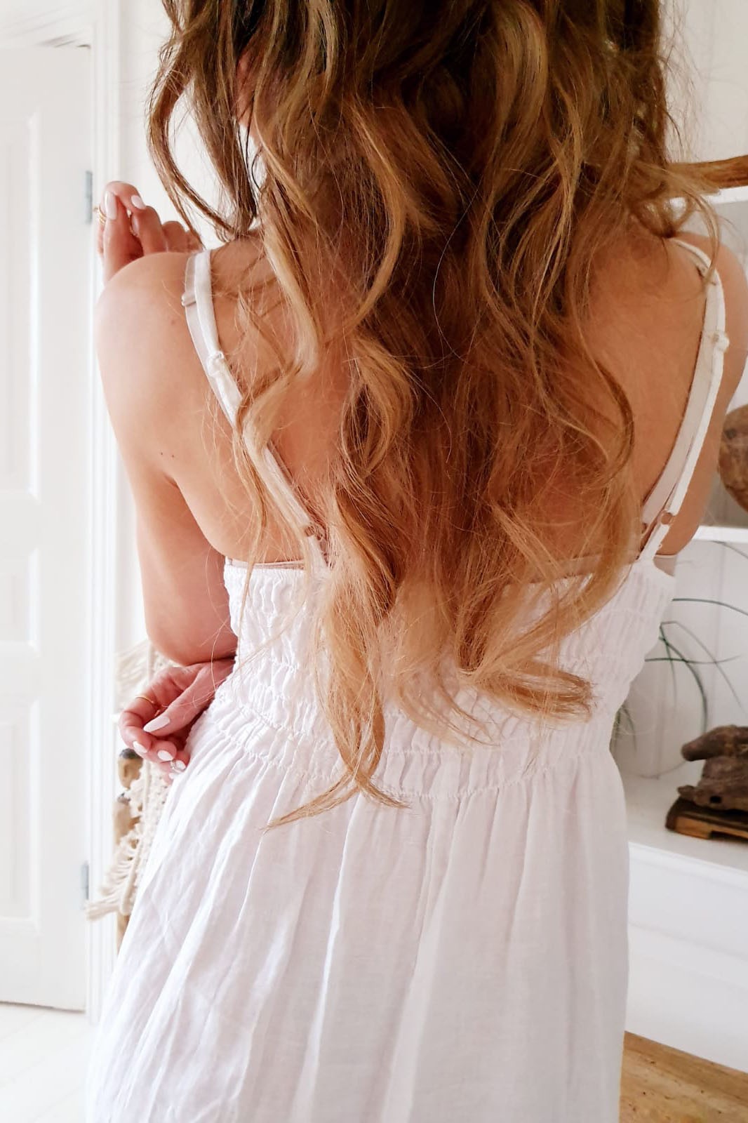 LOVE ME LEINEN-KLEID WHITE