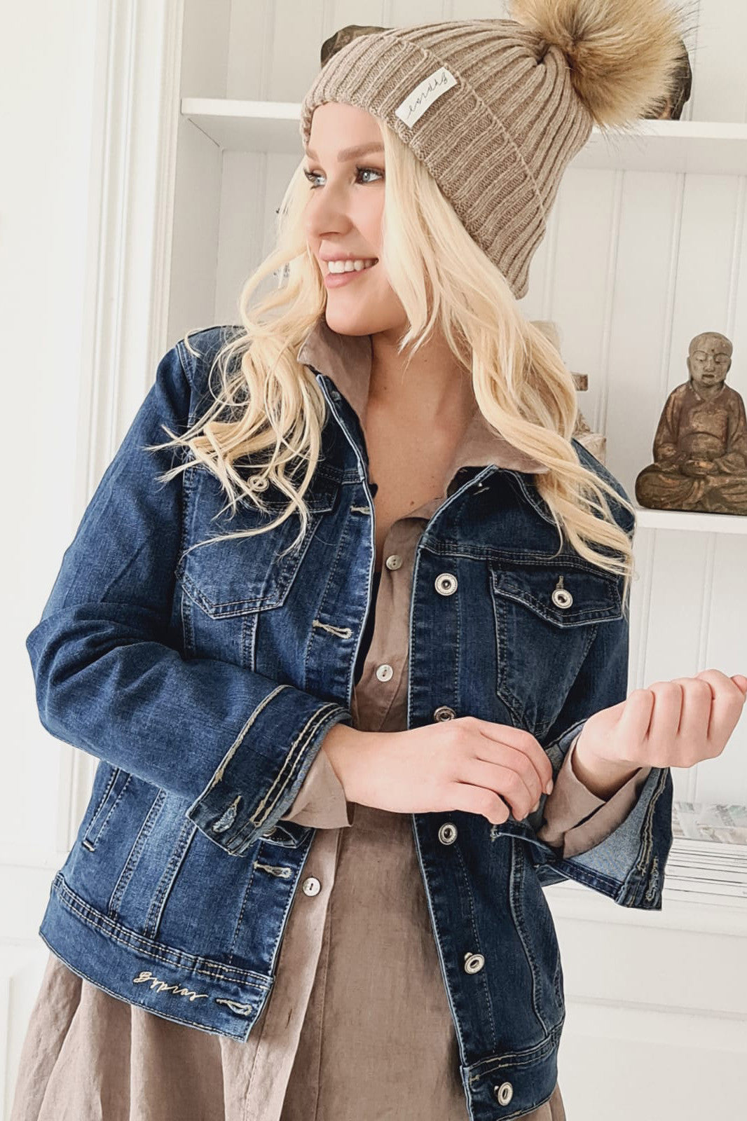 PERFECT FIT JEANS-JACKE, DARK DENIM