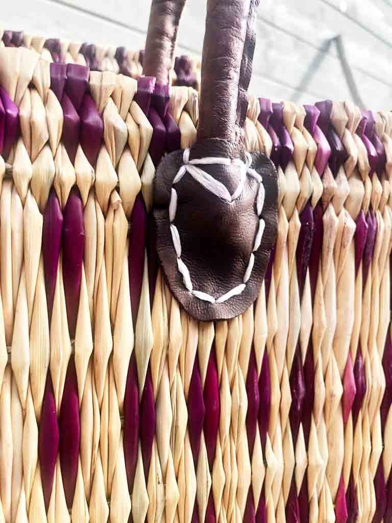 STROHTASCHE, MARKTKORB, FARBIG, KLEIN