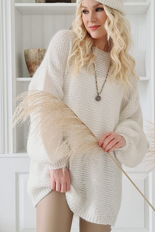 CECILIA PULLOVER MOHAIR-MIX wollweiß