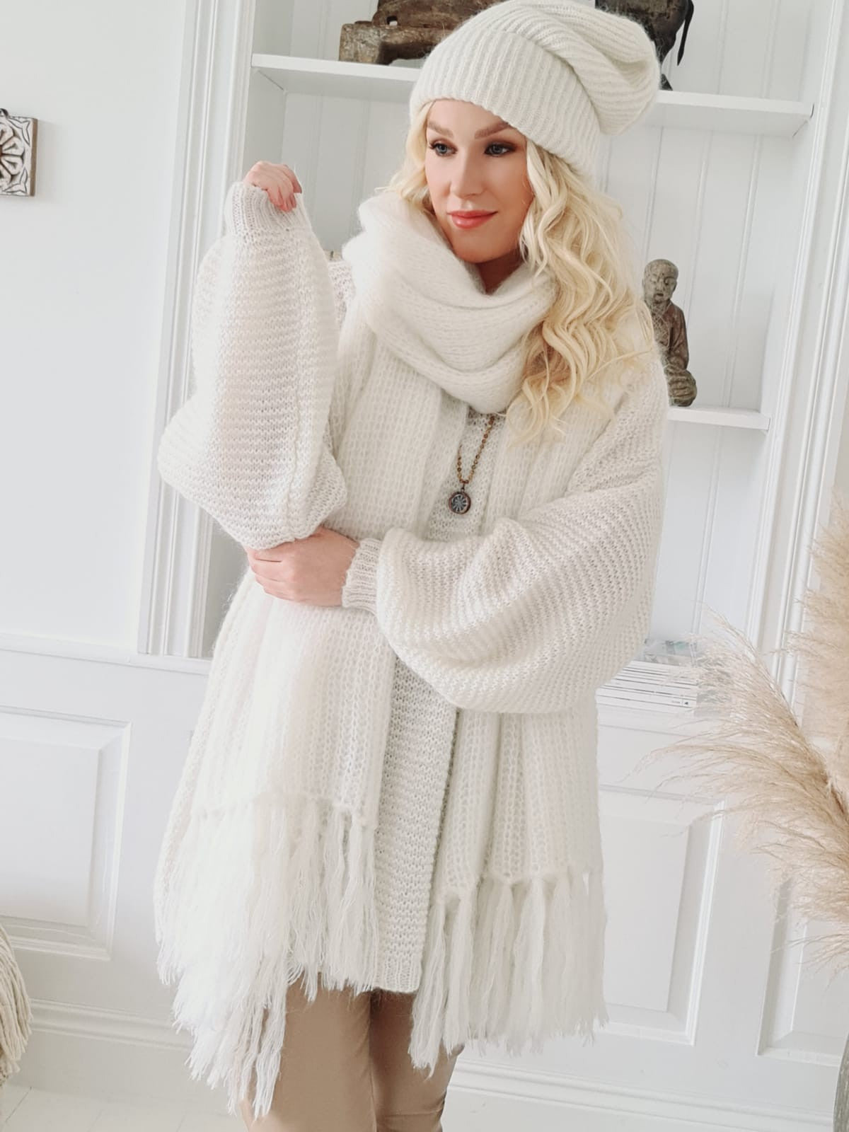 CECILIA PULLOVER MOHAIR-MIX wollweiß