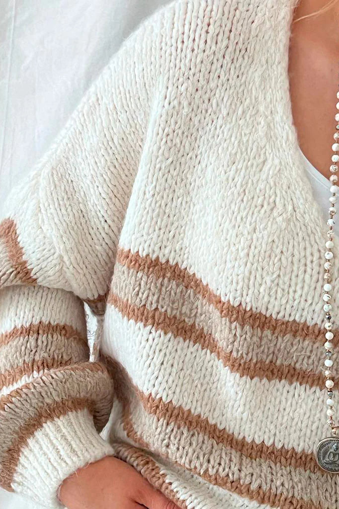 BIANCA KNIT - Pullover beige Streifen