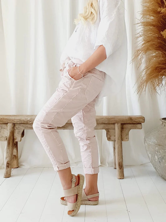 PERFECT BUTTON JOGGER ROSE