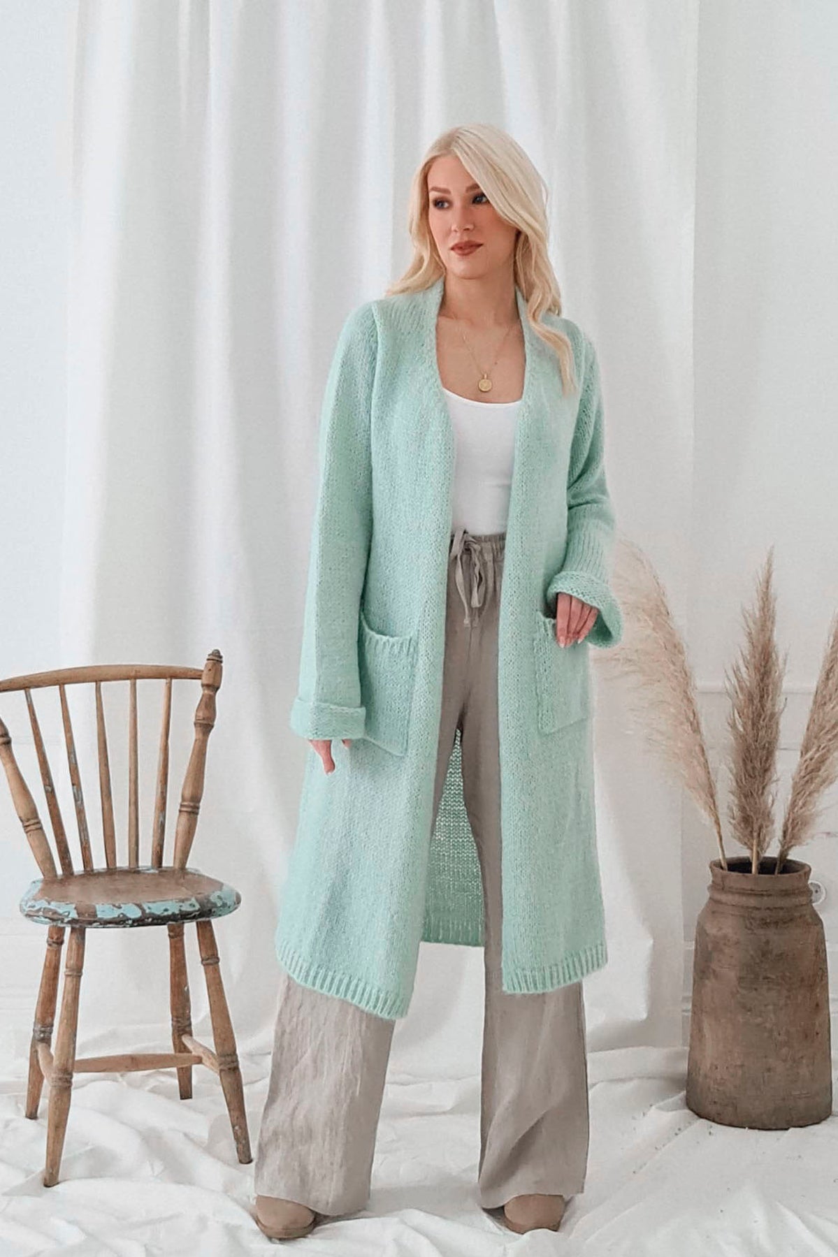 SLOWLY MORNING CARDIGAN, MINT GRÜN