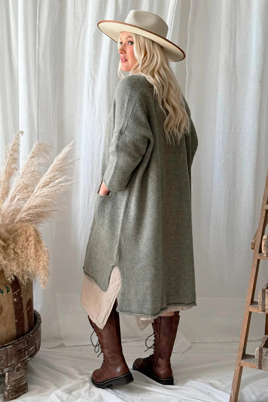 WILONA CARDIGAN - SAGE GREEN SET