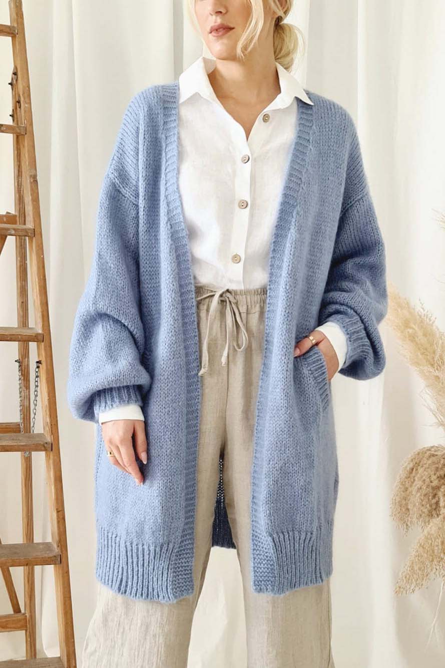 CHESTNUT CARDIGAN BLUE INDIGO