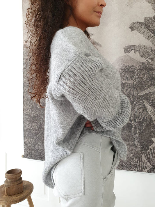 SWEETIE MOHAIR PULLOVER, grau
